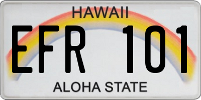 HI license plate EFR101