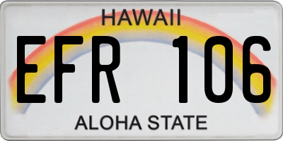 HI license plate EFR106