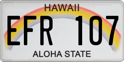 HI license plate EFR107