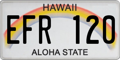 HI license plate EFR120