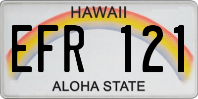 HI license plate EFR121