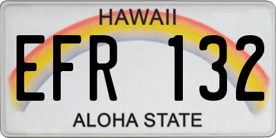HI license plate EFR132
