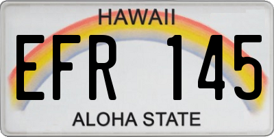 HI license plate EFR145