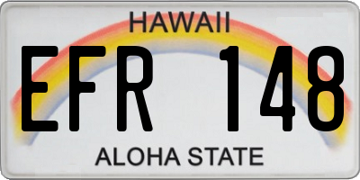 HI license plate EFR148