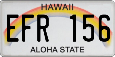 HI license plate EFR156