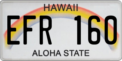 HI license plate EFR160