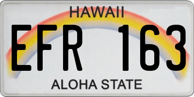 HI license plate EFR163