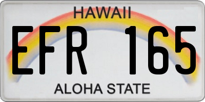 HI license plate EFR165
