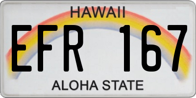 HI license plate EFR167