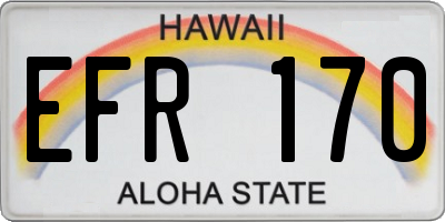HI license plate EFR170
