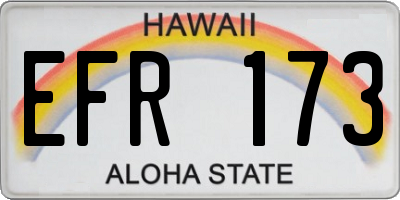 HI license plate EFR173