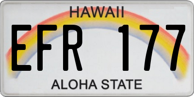 HI license plate EFR177