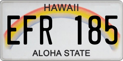 HI license plate EFR185