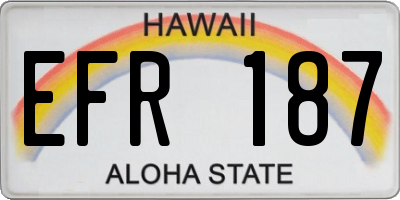 HI license plate EFR187