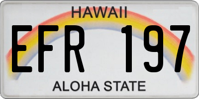 HI license plate EFR197