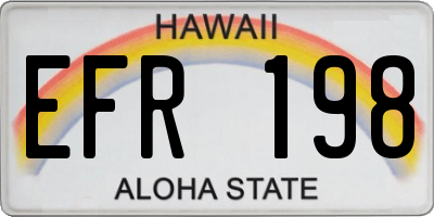 HI license plate EFR198