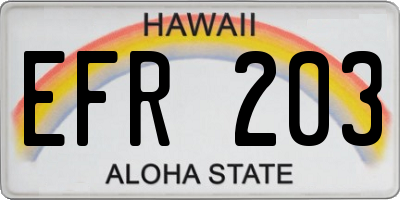HI license plate EFR203