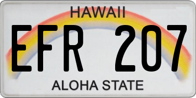 HI license plate EFR207