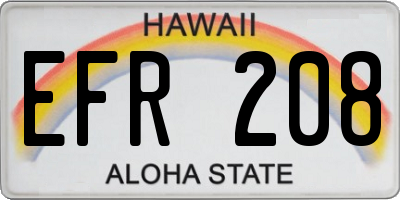 HI license plate EFR208