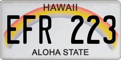 HI license plate EFR223
