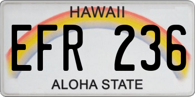 HI license plate EFR236