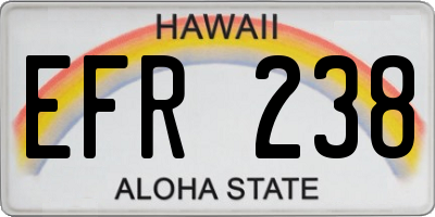 HI license plate EFR238