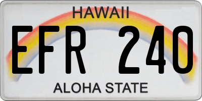 HI license plate EFR240