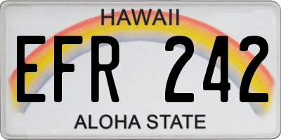 HI license plate EFR242
