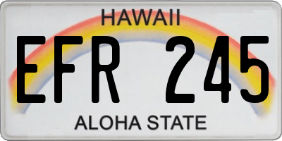 HI license plate EFR245
