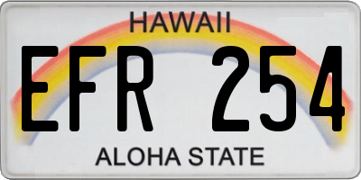 HI license plate EFR254
