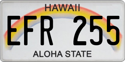 HI license plate EFR255
