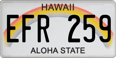 HI license plate EFR259