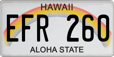 HI license plate EFR260