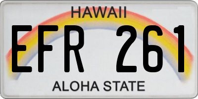 HI license plate EFR261