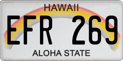 HI license plate EFR269