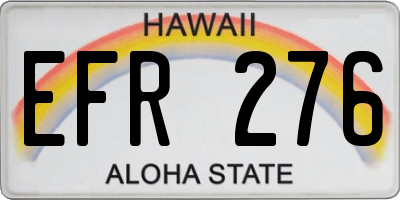 HI license plate EFR276