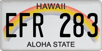 HI license plate EFR283