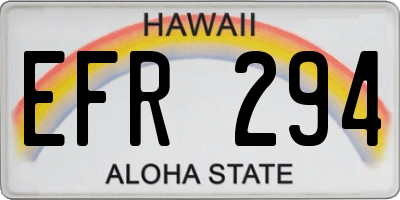 HI license plate EFR294