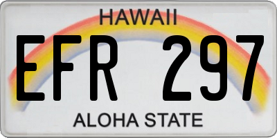 HI license plate EFR297