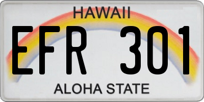 HI license plate EFR301