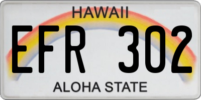 HI license plate EFR302