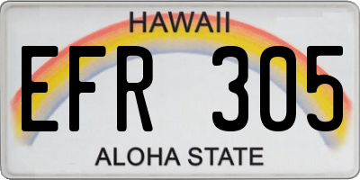 HI license plate EFR305