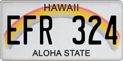 HI license plate EFR324