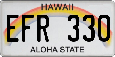 HI license plate EFR330