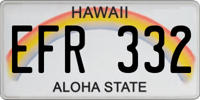 HI license plate EFR332