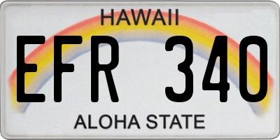 HI license plate EFR340