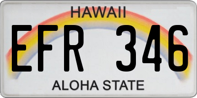 HI license plate EFR346