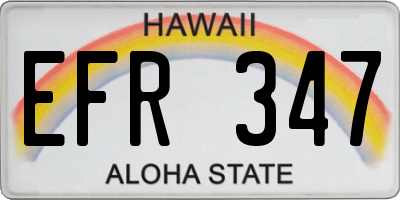 HI license plate EFR347
