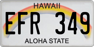 HI license plate EFR349
