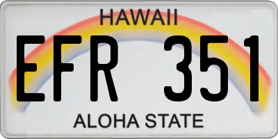 HI license plate EFR351